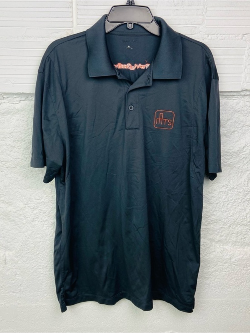 Sport-Tek Black / gray Polo with Orange Chest Logo size XL